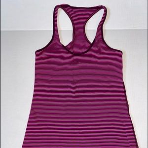 Lululemon maroon and pink striped Tank